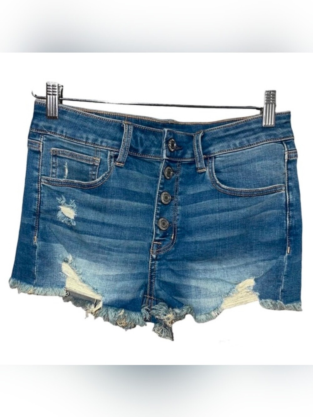 Womens American Eagle High Rise Super Stretch Shortie Denim Shorts Size 6